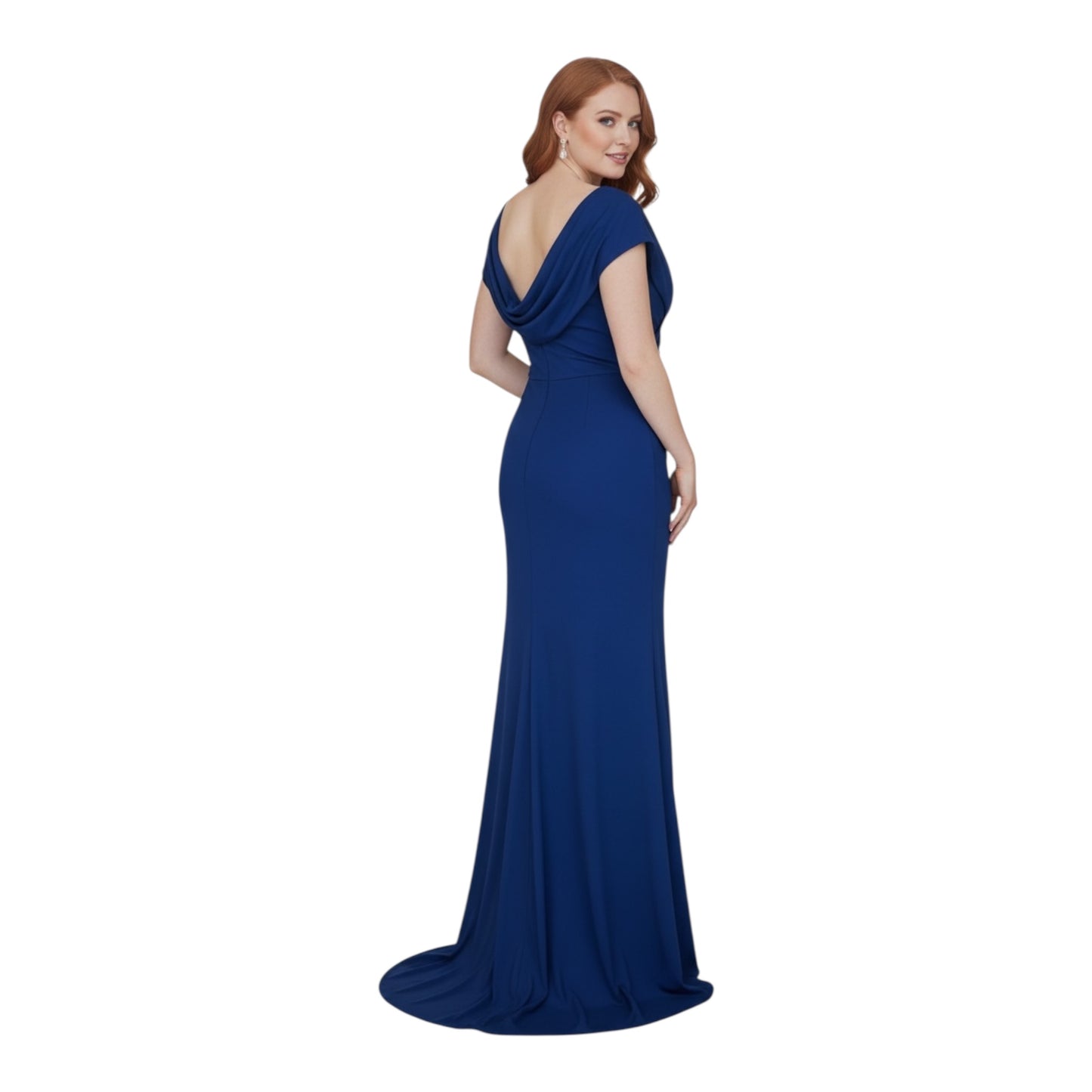 FM26-001 Chic Royal Blue Maxi Dress, Plus Size Prom Dress