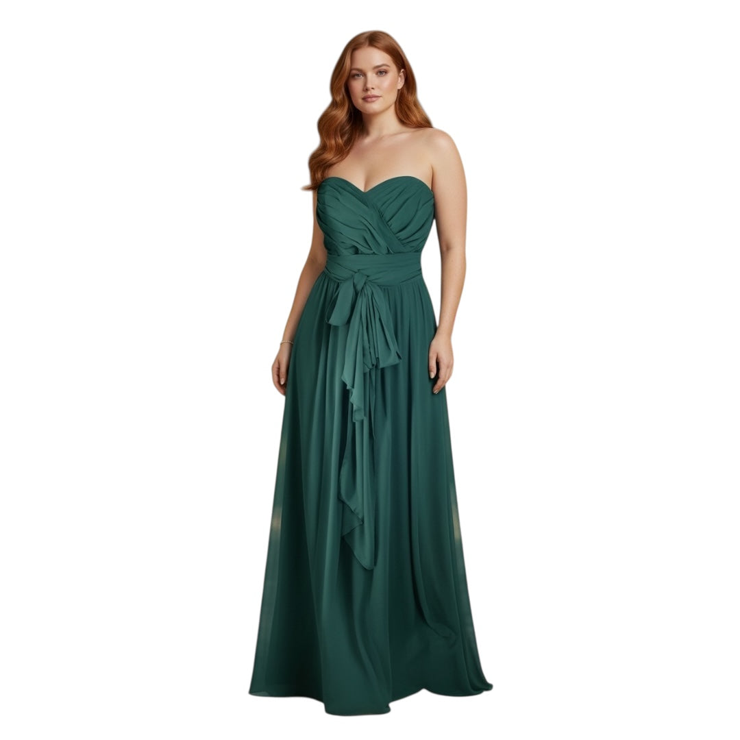 FM26-031 Plus Size Chic Strapless Green Gown Size