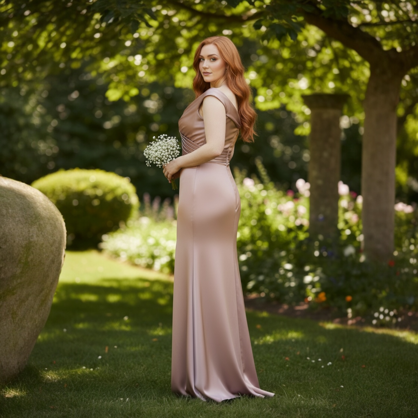 FM26-019 Sophisticated Mauve Maxi Prom Dress, Plus Size