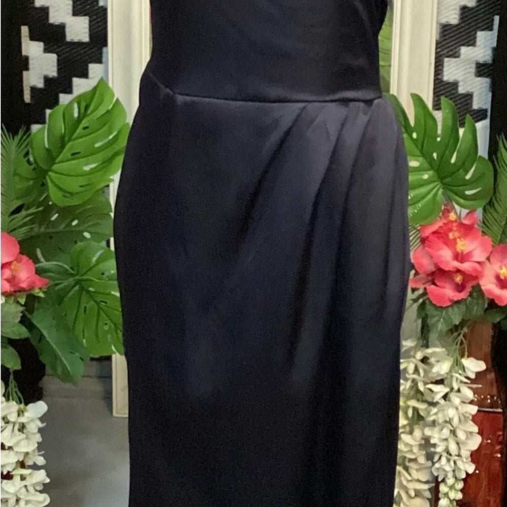 Plus Size Prom Dress Elegant Navy One-Shoulder Dress Size 1X